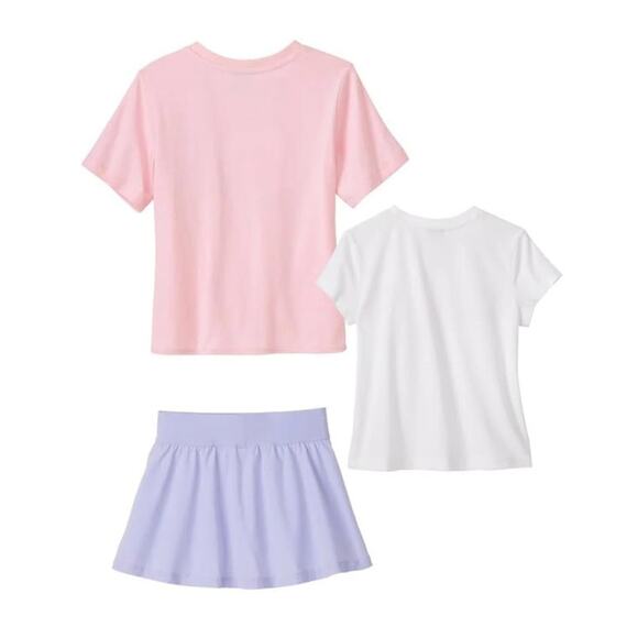 PUMA Kid Girls' 3-piece Active Set Size 6 Pink Purple Two T-Shirts Skort NEW - Picture 5 of 5